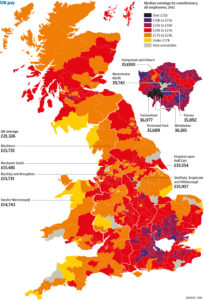 median earnings by region